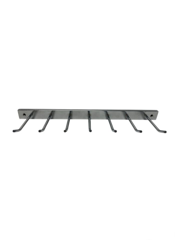 Soporte a pared de 7 ganchos, de 40cm, cromado.