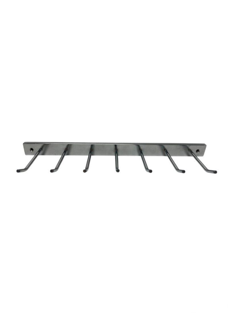Soporte a pared de 7 ganchos, de 40cm, cromado.