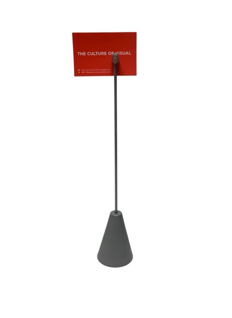 Portaprecios base cónica sujeción imán, de 40cm de altura, color plata.