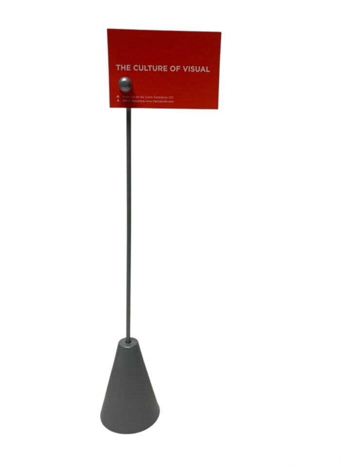Portaprecios base cónica sujeción imán, de 40cm de altura, color plata. - Imagen 2
