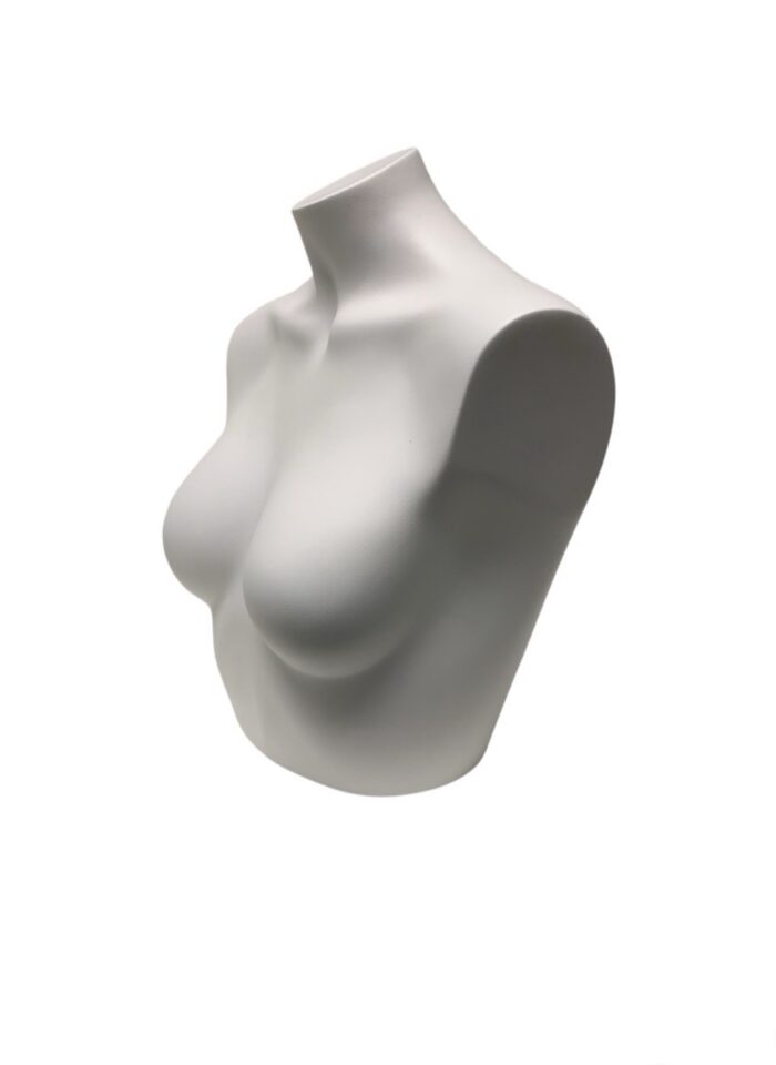 Torso mujer corto especial lencería, 41cm alto, blanco mate. - Imagen 2