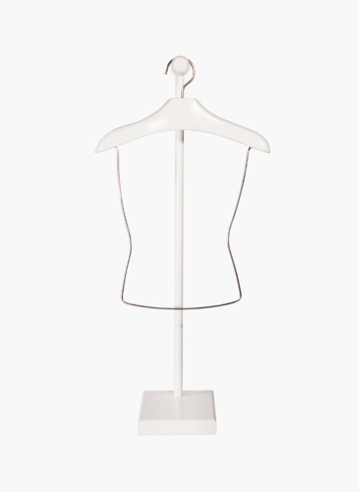 Expositor silueta infantil, 48cm alto, madera color blanco