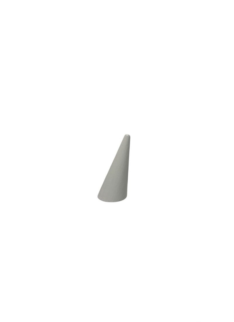 Expositor de anillos en forma de cono, 5 cm, color blanco.