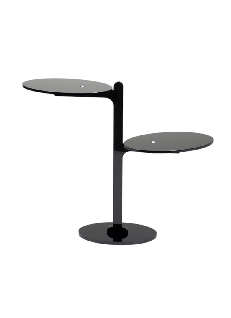Expositor accesorios, 2 estantes,  32,5cm alto, metacrilato color negro.