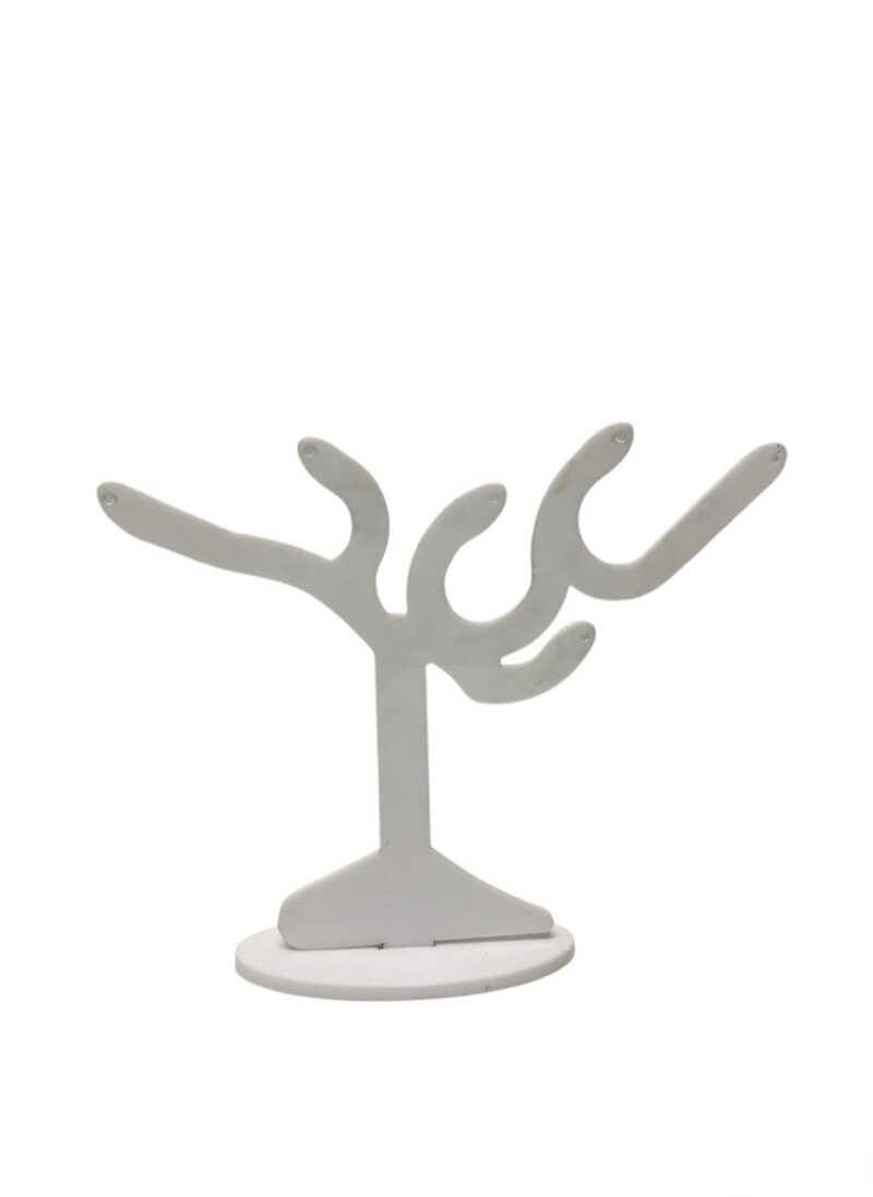 Expositor de pendientes «árbol», 13cm alto, plástico color blanco.
