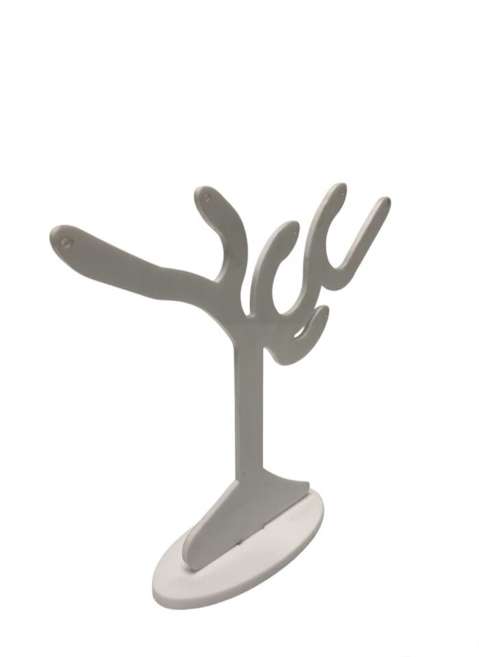 Expositor de pendientes «árbol», 13cm alto, plástico color blanco. - Imagen 2
