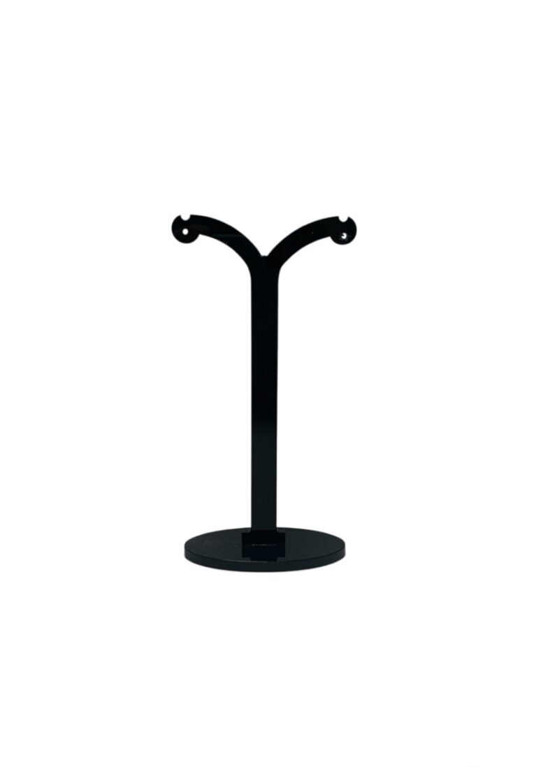Expositor par de pendientes, 15cm, metacrilato negro.