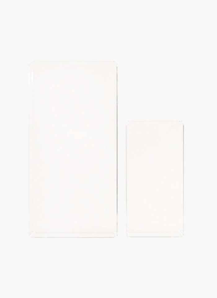 Bandeja rectangular, 40x20x7,5cm, metacrilato transparente
