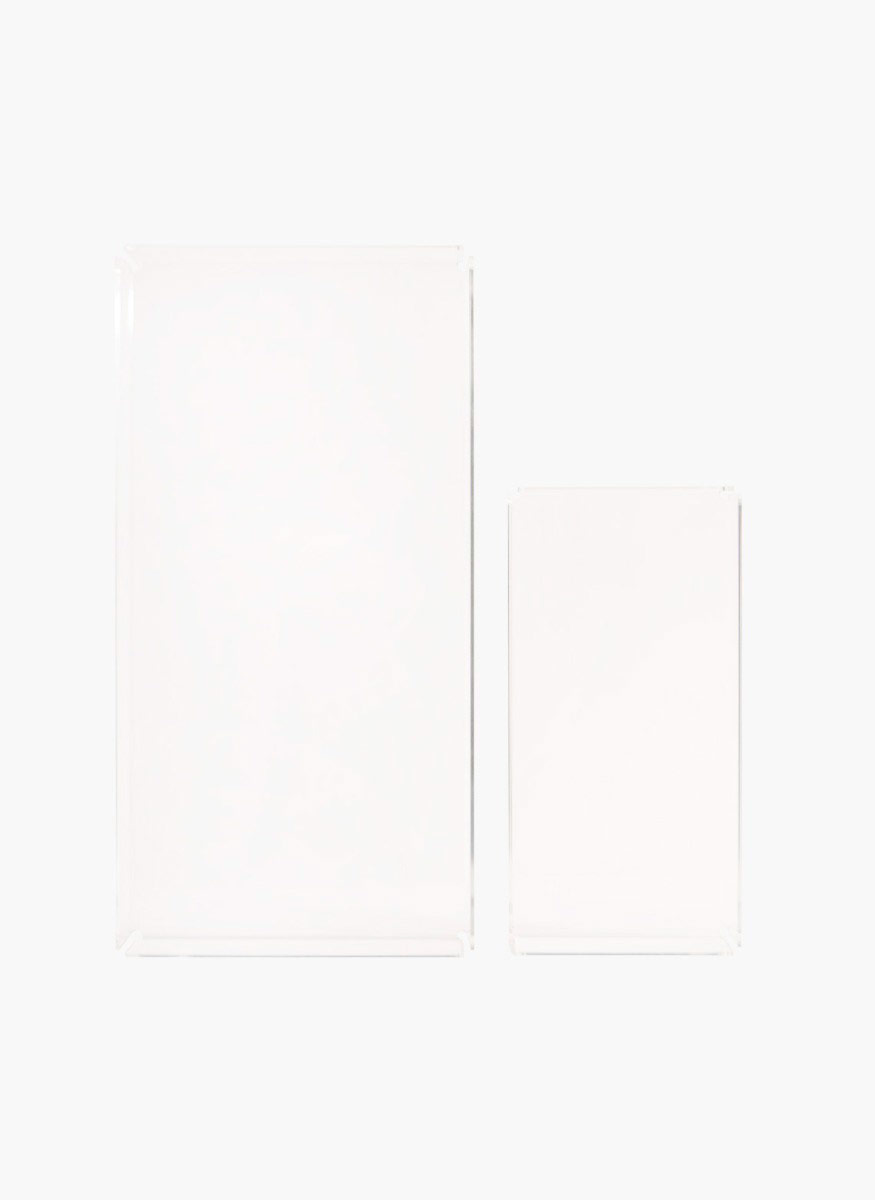 Bandeja rectangular, 40x20x7,5cm, metacrilato transparente