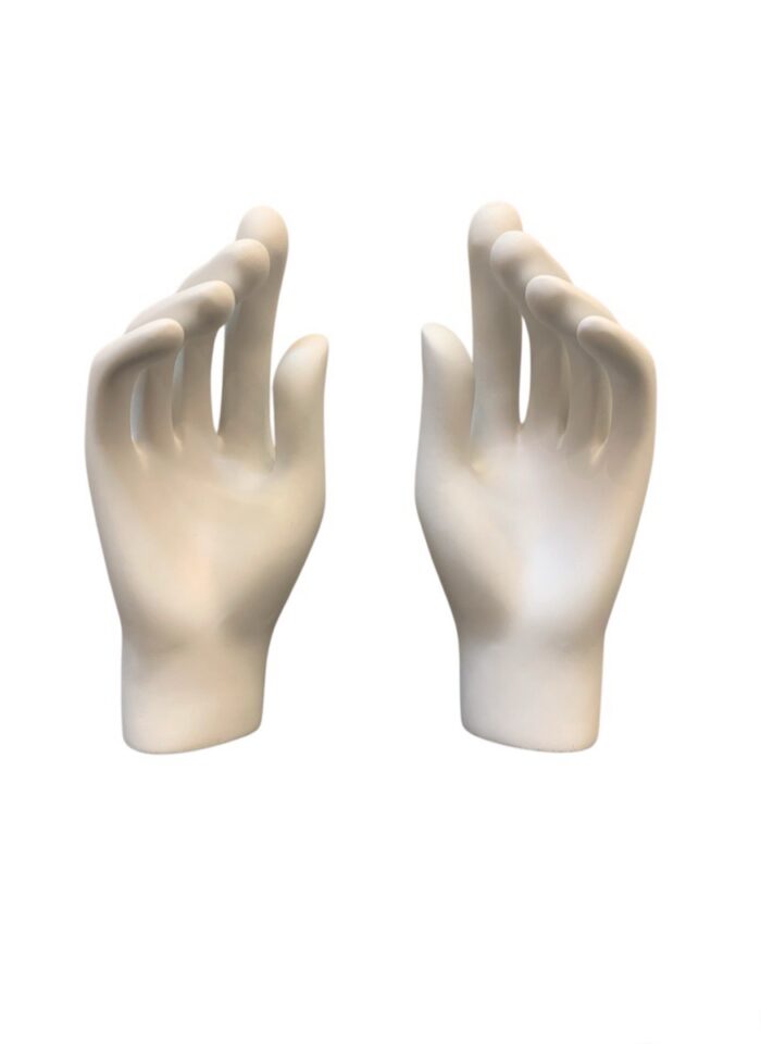 Juego de manos hombre sobremesa, colección Dakar, 22,5cm alto, blanco mate.