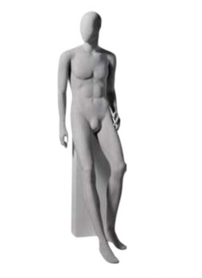 Maniquí de hombre Dakar, posición 05-E3, sentado. Blanco mate