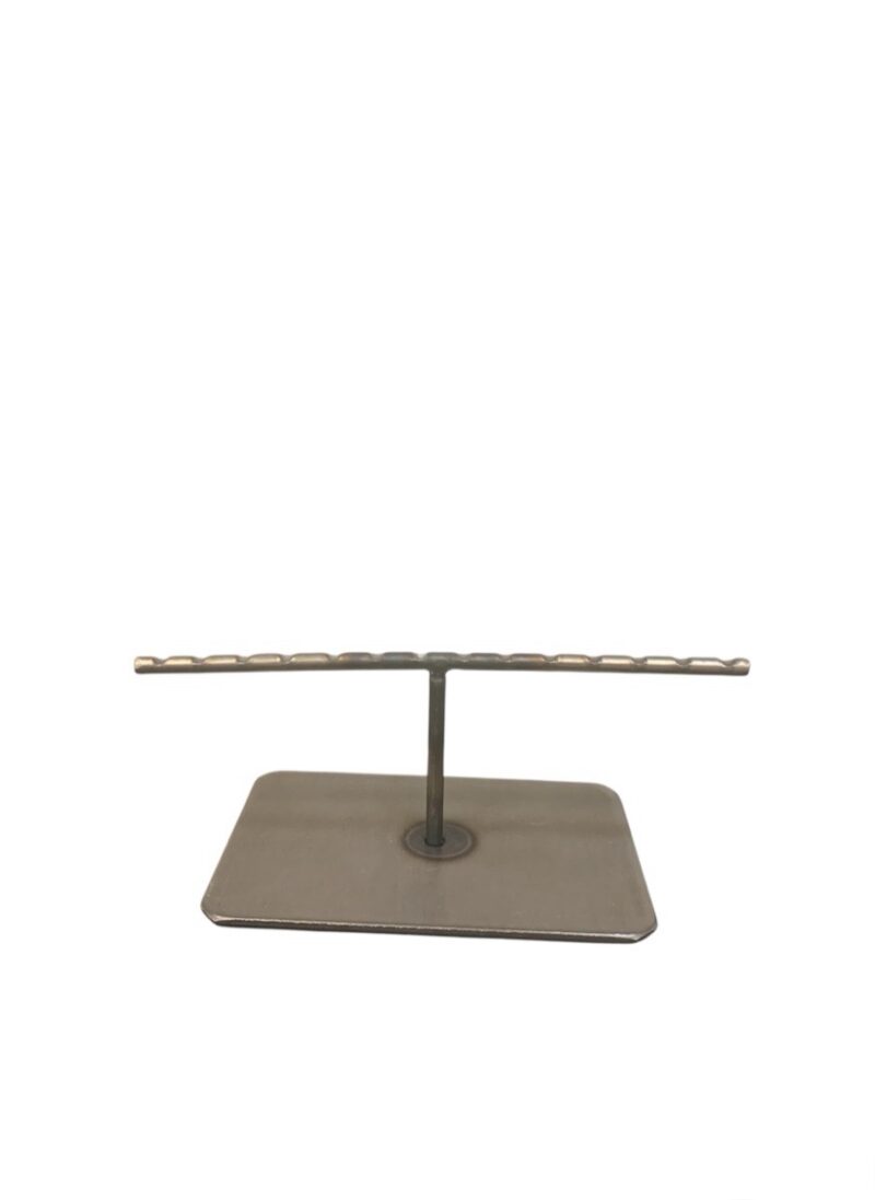 Expositor joyería mini «T» 5cm alto, hierro bruto barnizado.