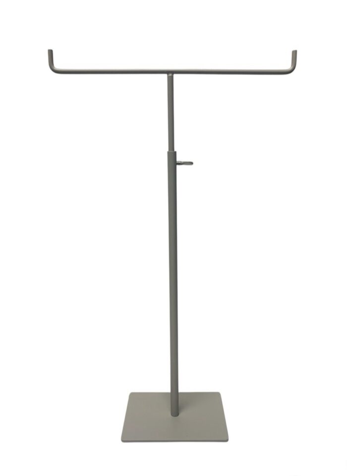 Expositor gancho doble, regulable, de 40 a 74cm, colección Nude, color RAL 7044.
