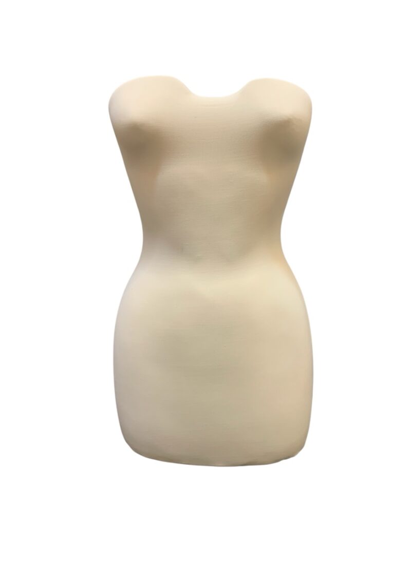 Busto largo mujer sin hombros, forrado.