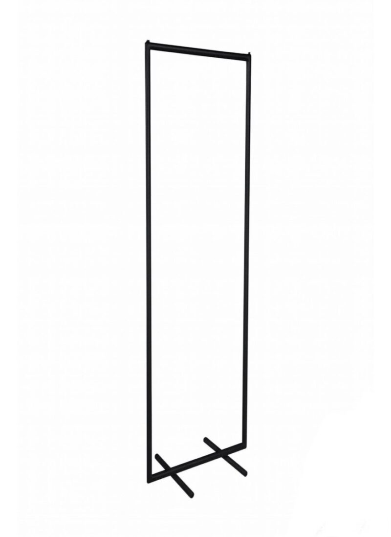 Soporte de confección fijo 162cm alto x 45cm ancho. Negro mate.