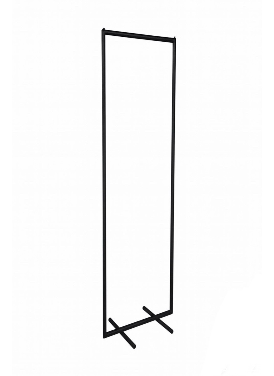 Soporte de confección fijo 162cm alto x 45cm ancho. Negro mate.