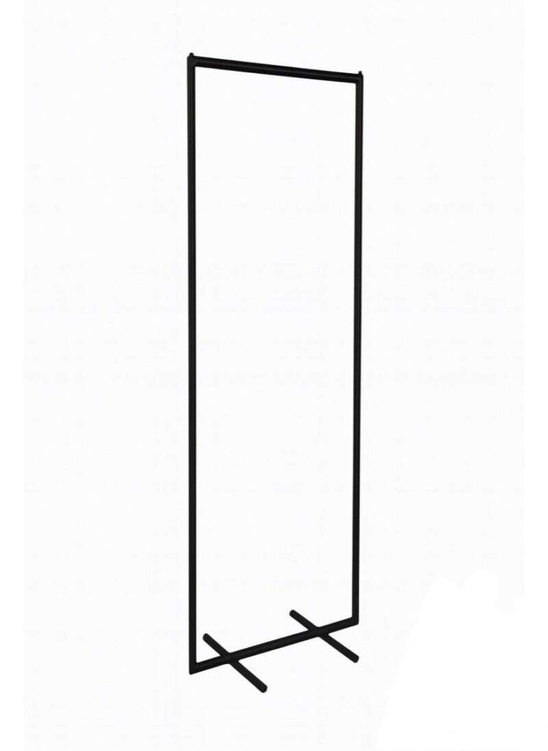 Soporte de confección fijo 162cm alto x 65cm ancho. Negro mate.