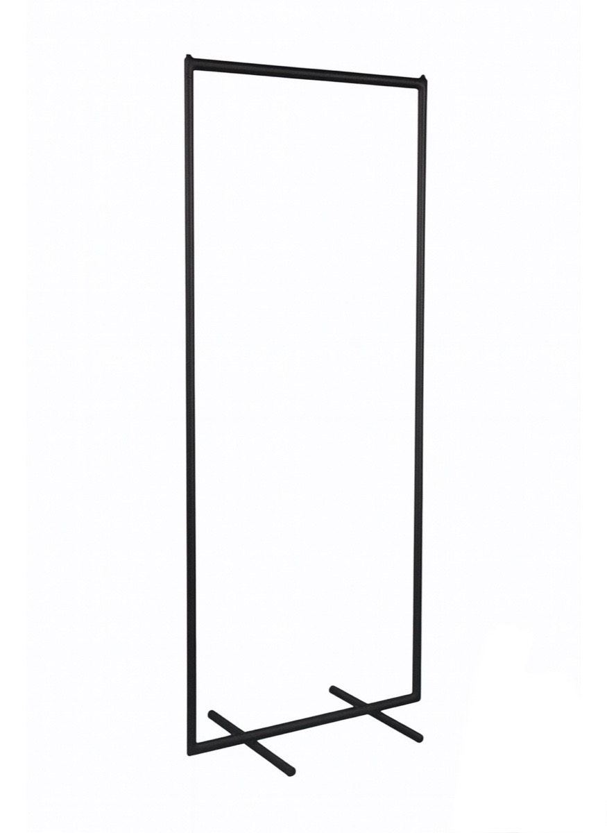 Soporte de confección fijo 162cm alto x 85cm ancho. Negro mate.