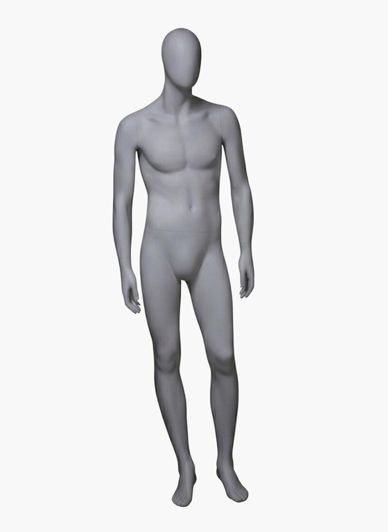 Maniquí hombre sport recto con cabeza, Lifestyle, blanco mate.