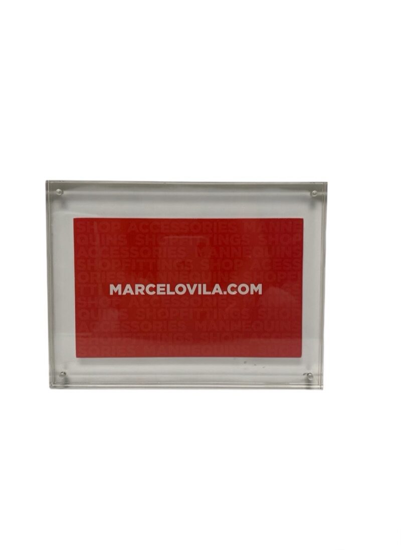 Marco metacrilato a dos caras, de 15x20cm.