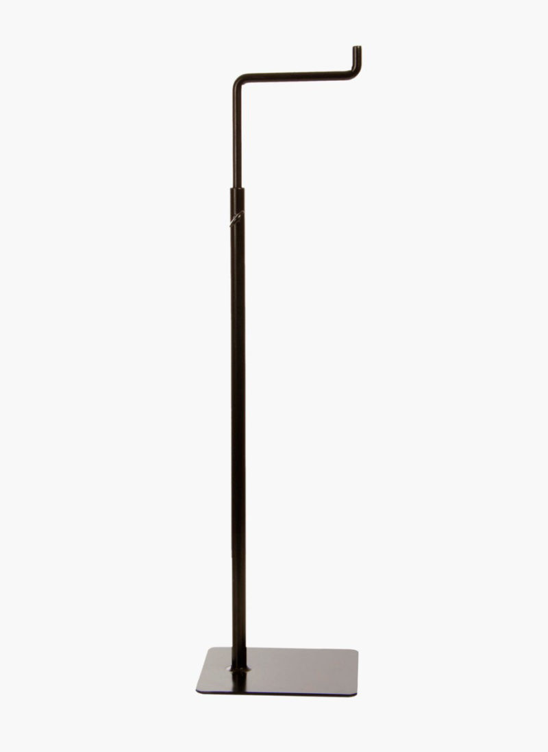 Expositor gancho simple, regulable de 40 a 72cm, color negro mate.