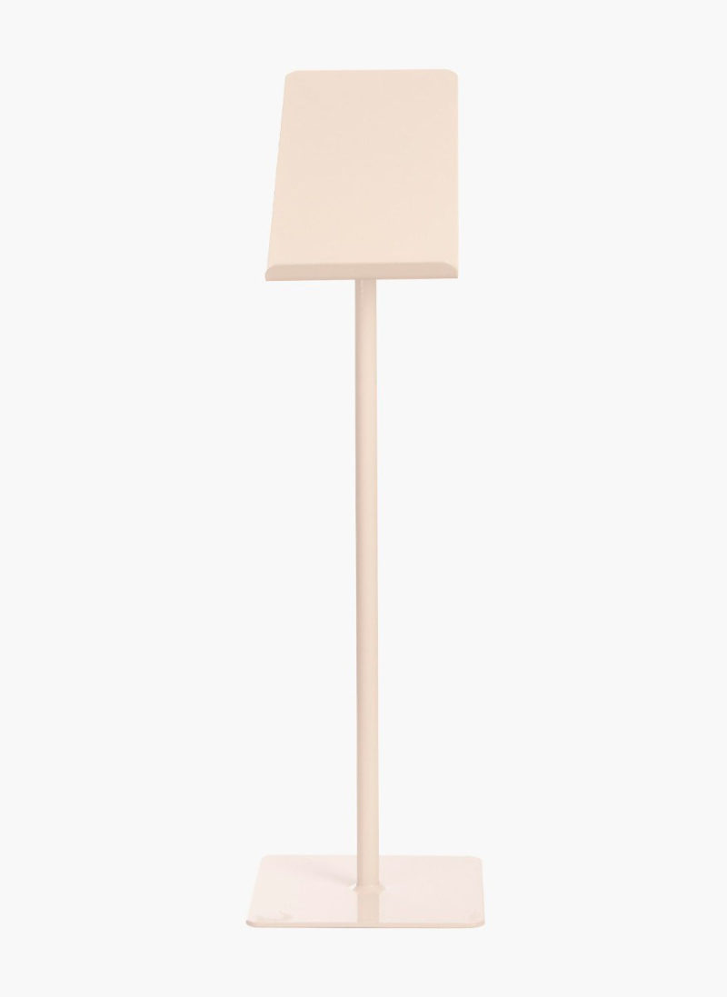Expositor calzado, regulable de 46 a 79cm, color blanco mate.