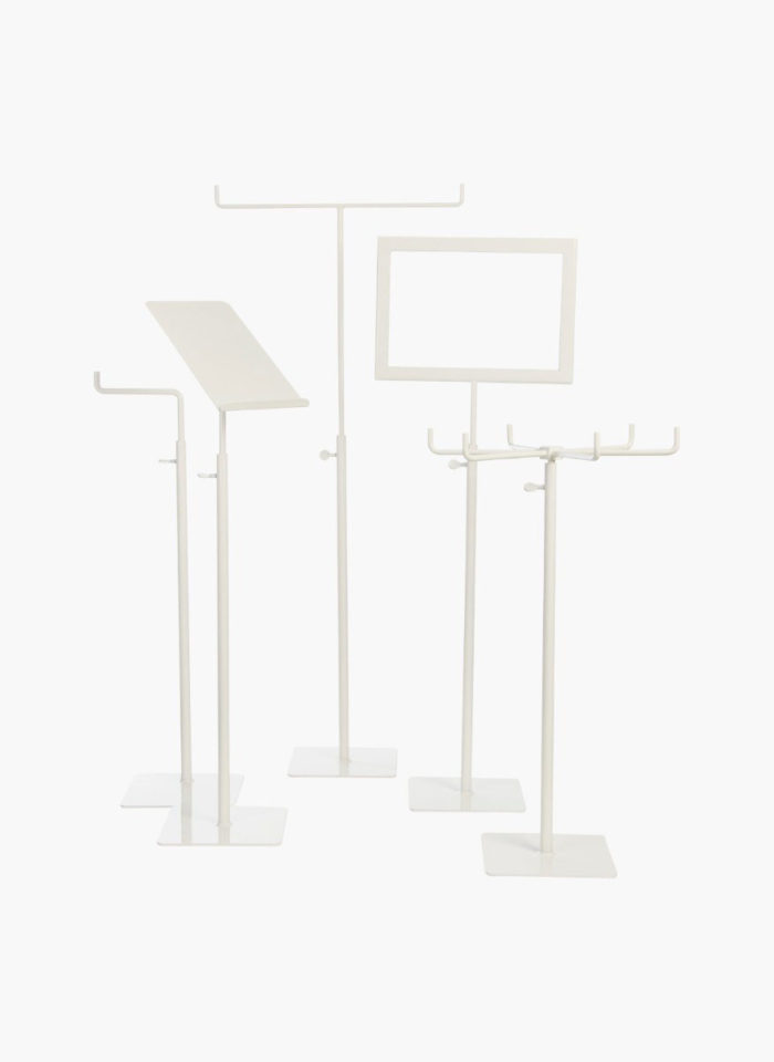 Expositor calzado, regulable de 46 a 79cm, color blanco mate. - Imagen 3